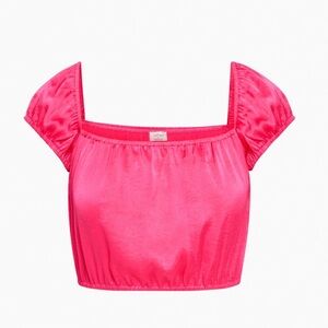 Wilfred Satin Pink Crop Blouse